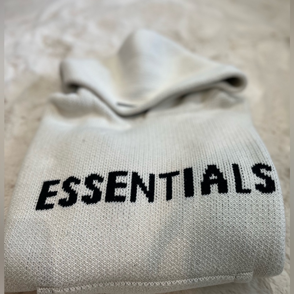 FOG Essentials Light Oatmeal Knit Hoodie